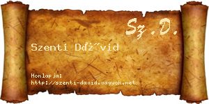 Szenti Dávid névjegykártya