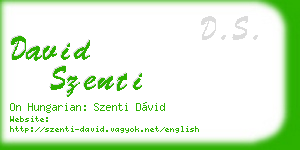 david szenti business card